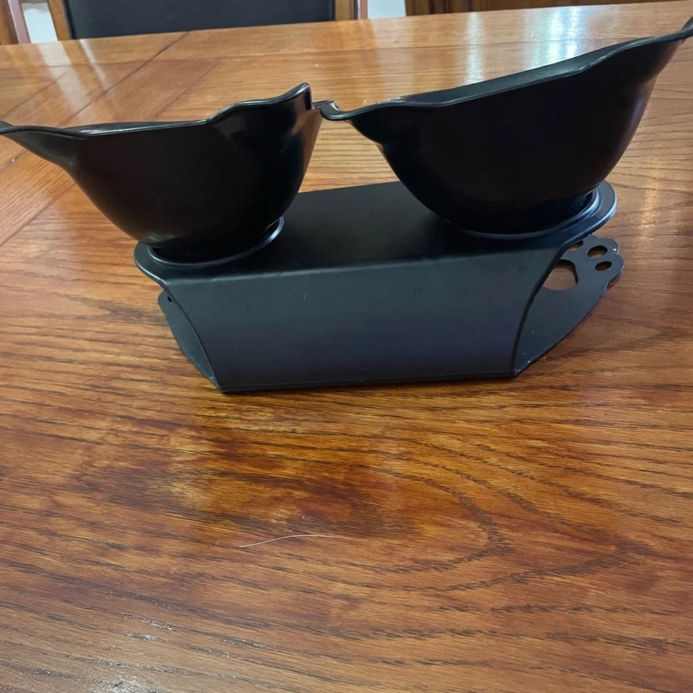 Black Cat Ear Double Pet Bowl